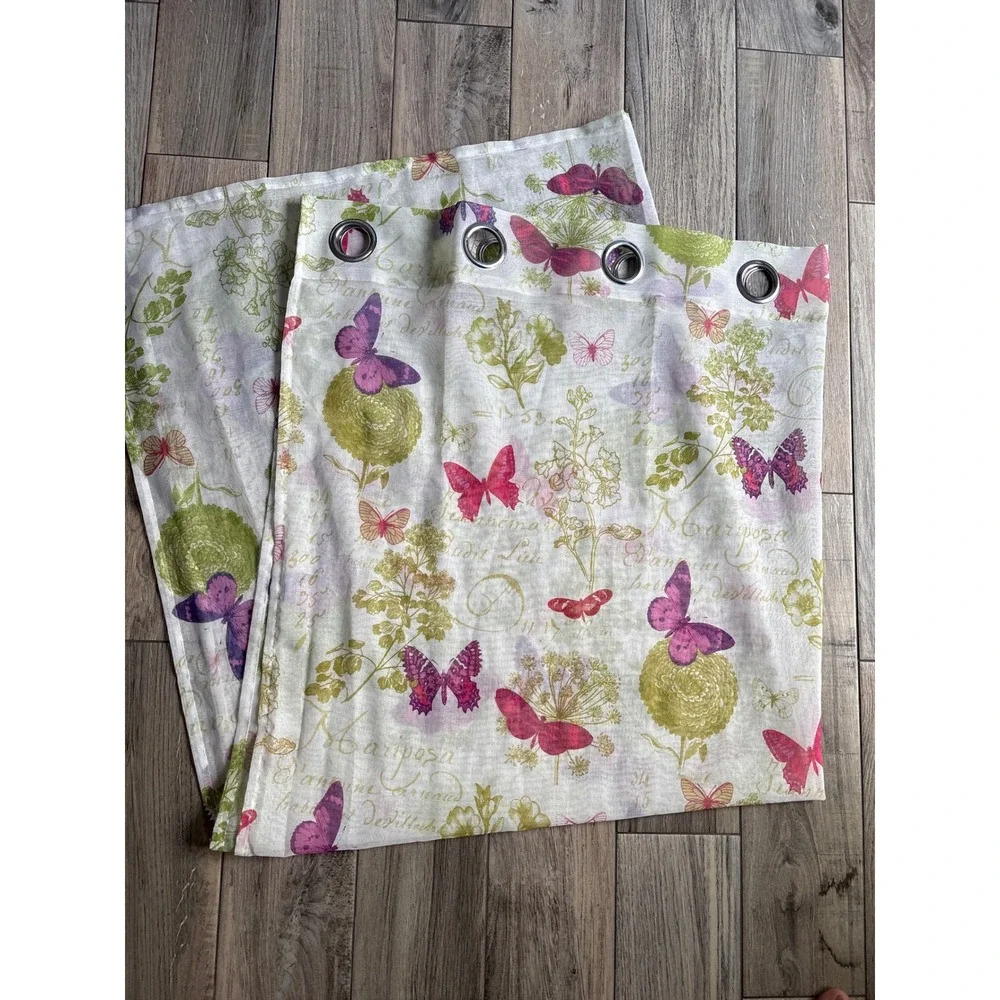 Butterfly Botanical‎ Grommet Curtains 54x62 Multicolor Cottagecore Whimsigoth
